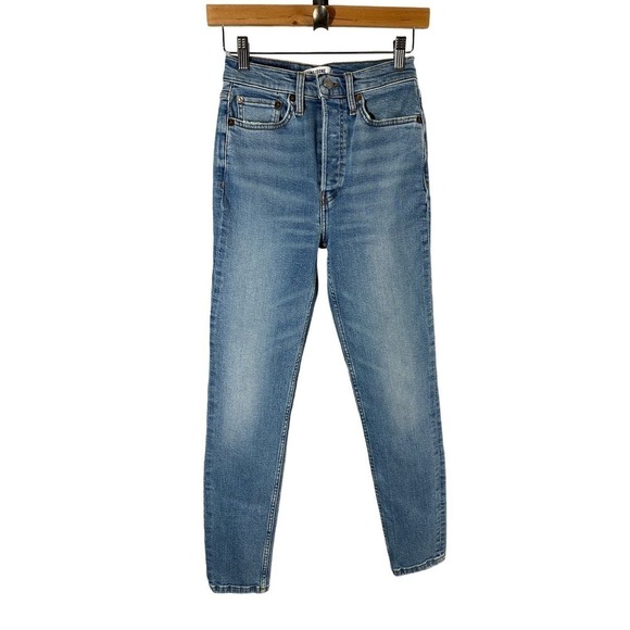 RE/DONE 90’s Ultra High Rise Skinny Jeans Dawn Blue
Size 24 - Picture 1 of 12